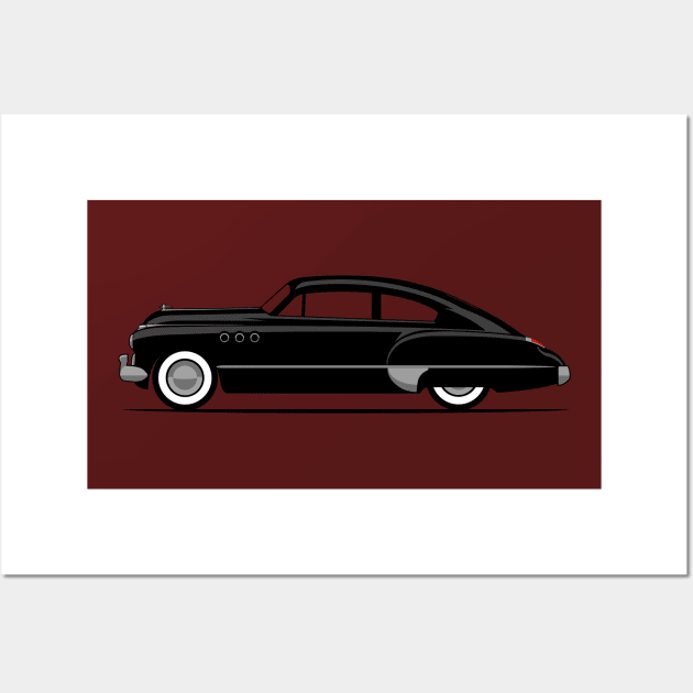 1949 Buick Super side profile Wall Art by Ginger Bobby